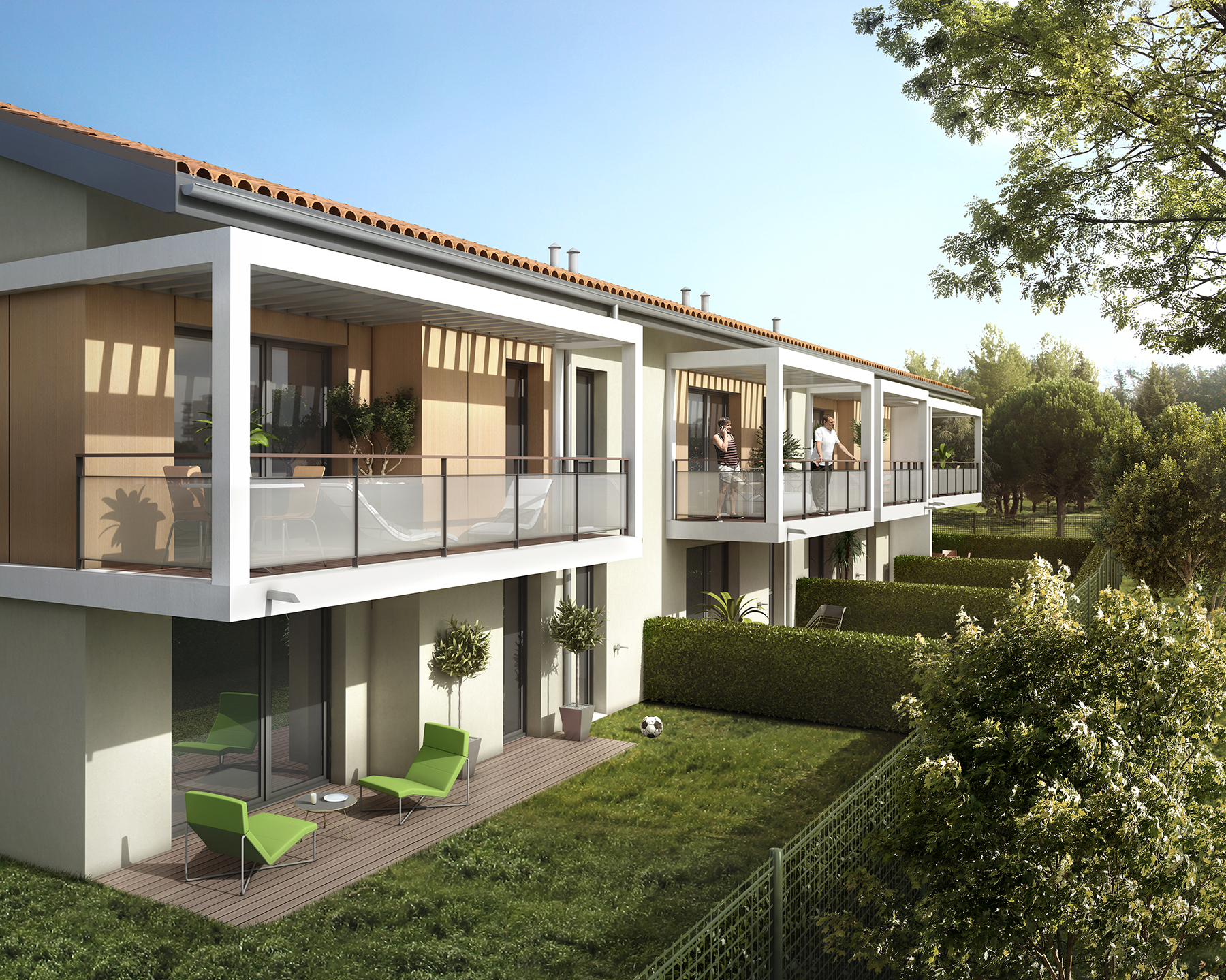 Eclisse Promotion - résidence La Mauvaise Herbe vue terrasses